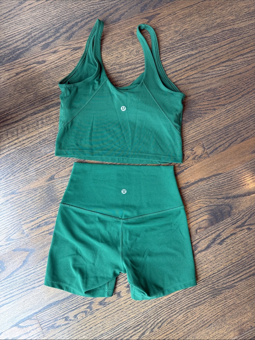 Matching Set Lululemon Align Tank & Align Shorts 5” Everglade Green EUC - Picture 14 of 17